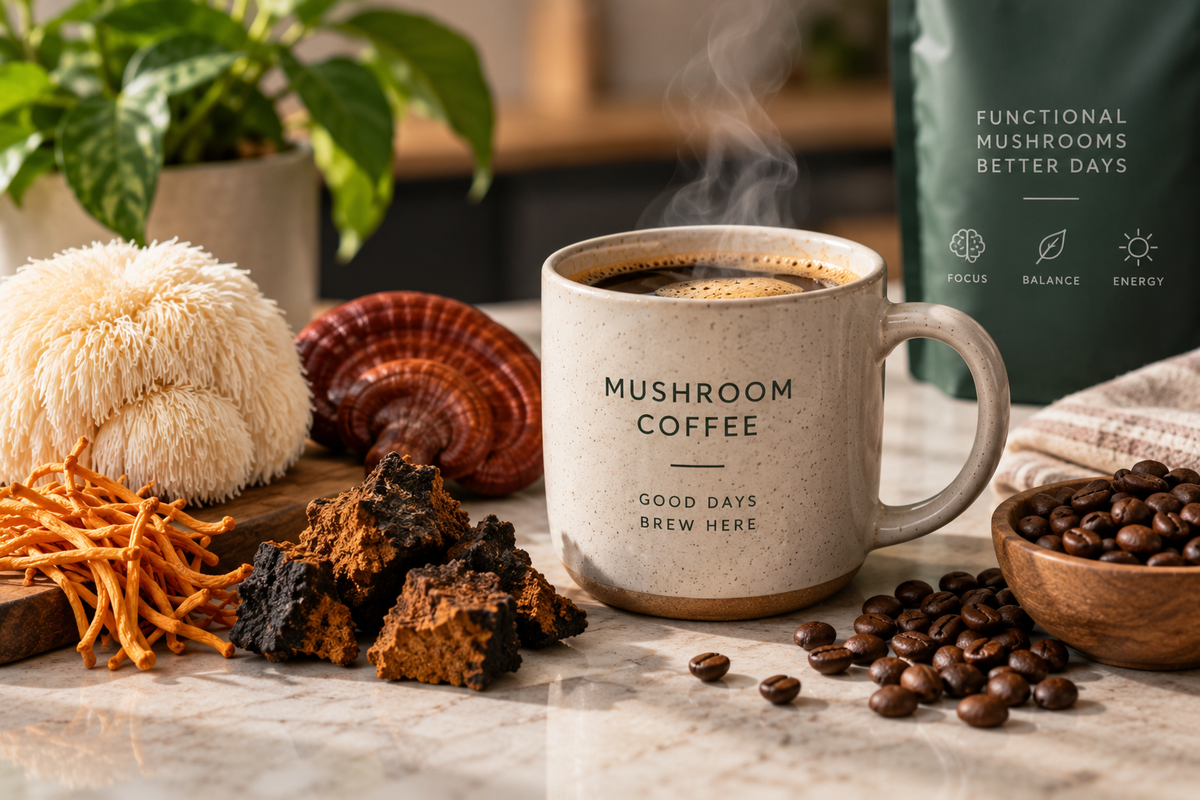 Mushroom Coffee Explained: What It Is, How It Works & What to Know