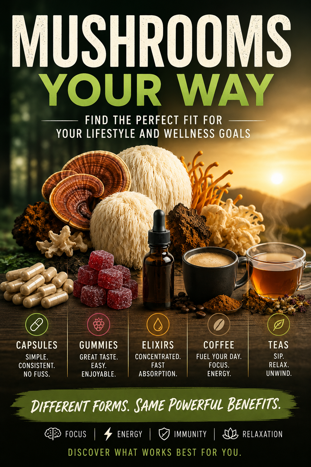 Mushroom Gummies, Capsules, Coffee, Tea or Elixirs: Which Is Right for You?